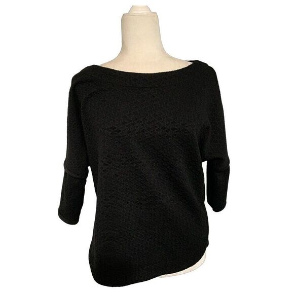 max studio womens solid black Short sleeve sweater top xs - Picture 1 of 5